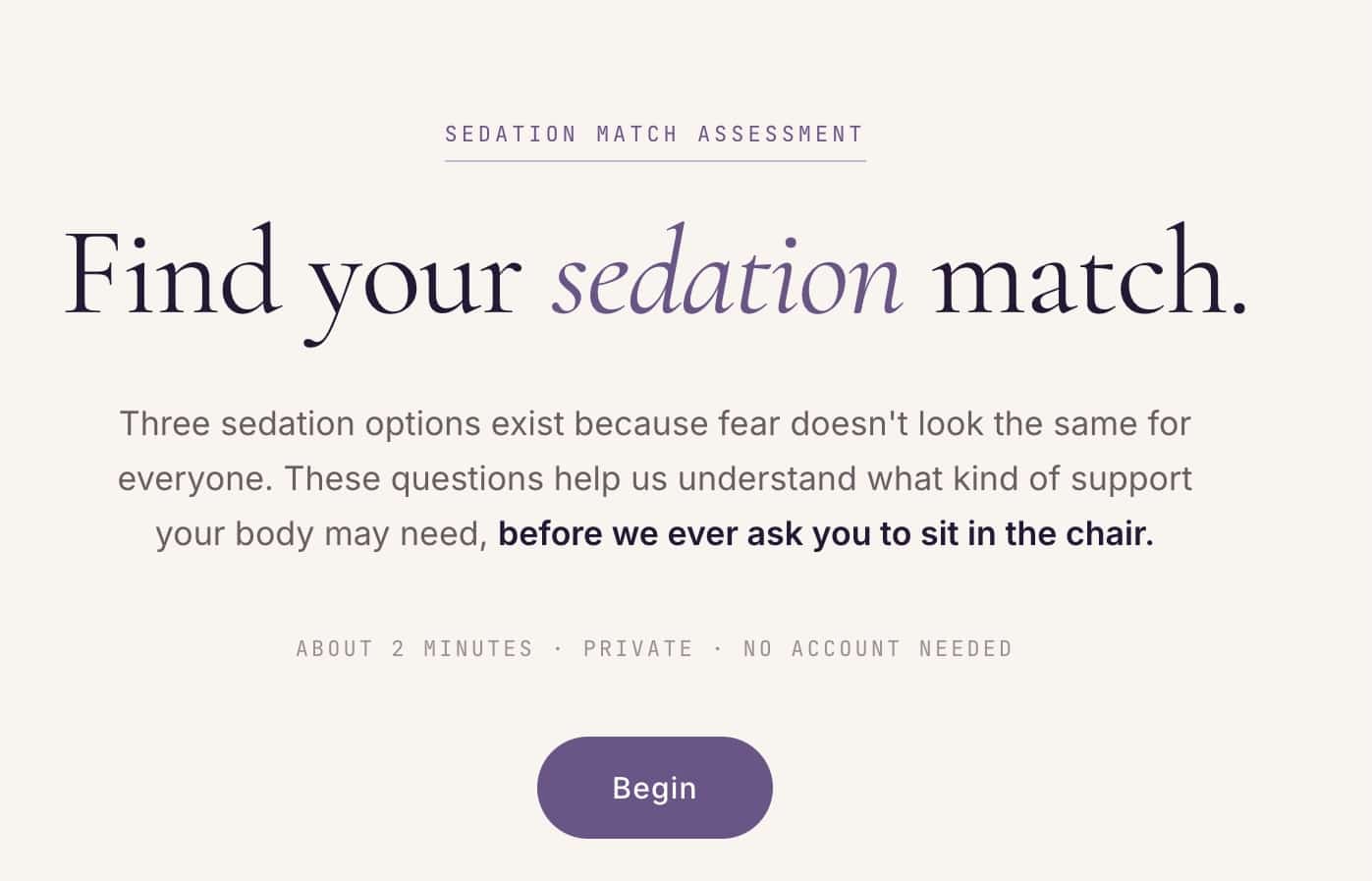Find your sedation match